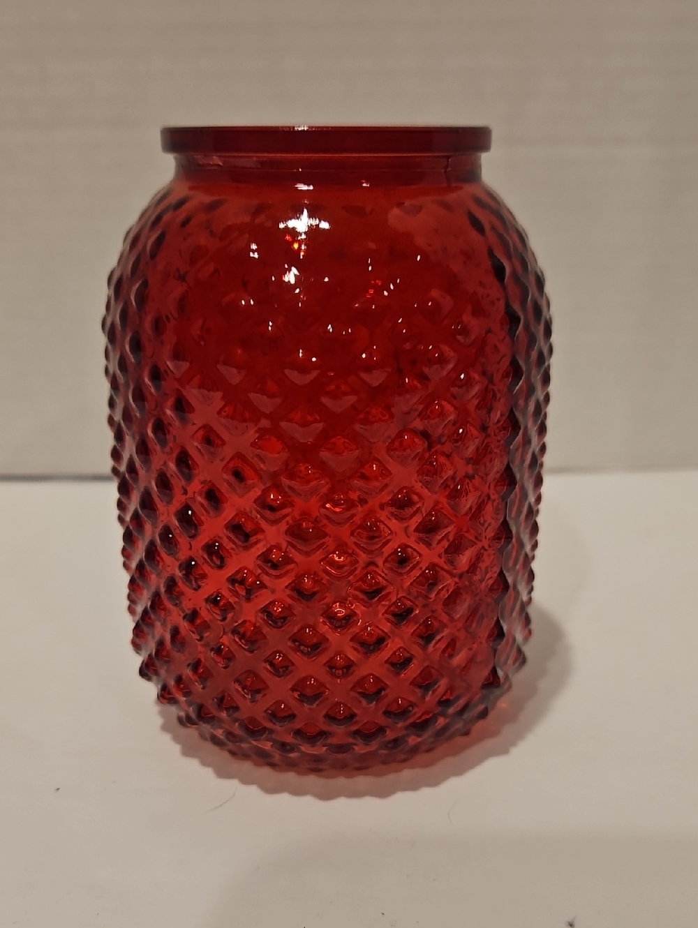 Red Textured Glass Decorative Vase - Home Accents